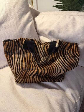 Pony hair Zebra-Print Pulicati Tote Bag